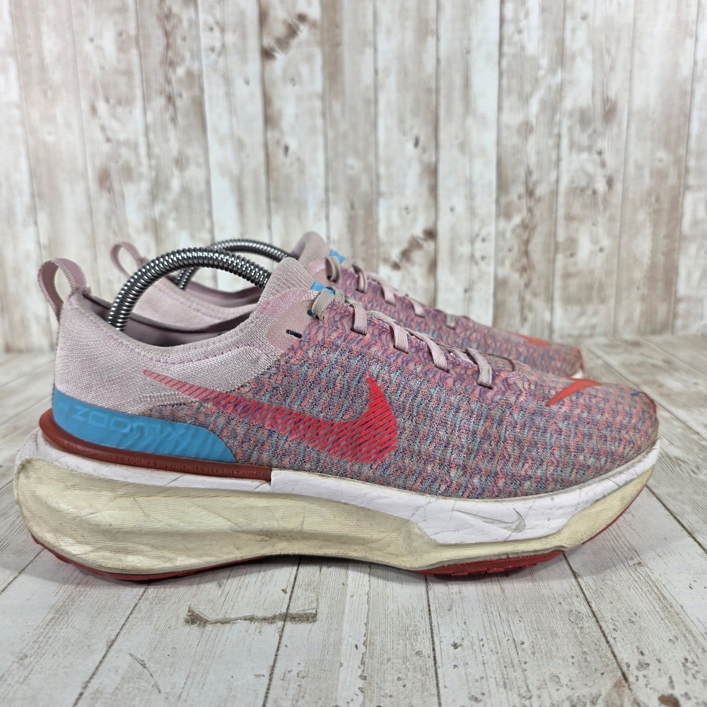 Nike ZoomX Invincible Run Flyknit 3 Womens Pink‎ Blue Running Shoes Size 10.5